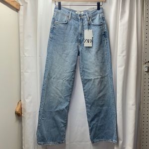 Zara Pax Culotte Light Blue Wide Leg Highrise- 2